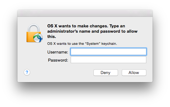 MacOS wants to make changes